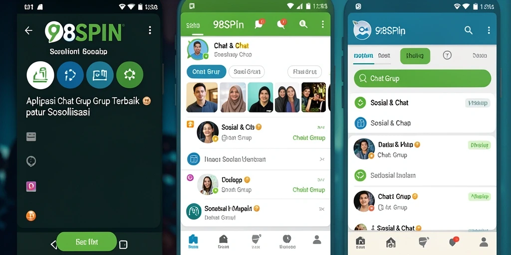Antarmuka pengguna 98SPIN yang menarik untuk Chat Grup
