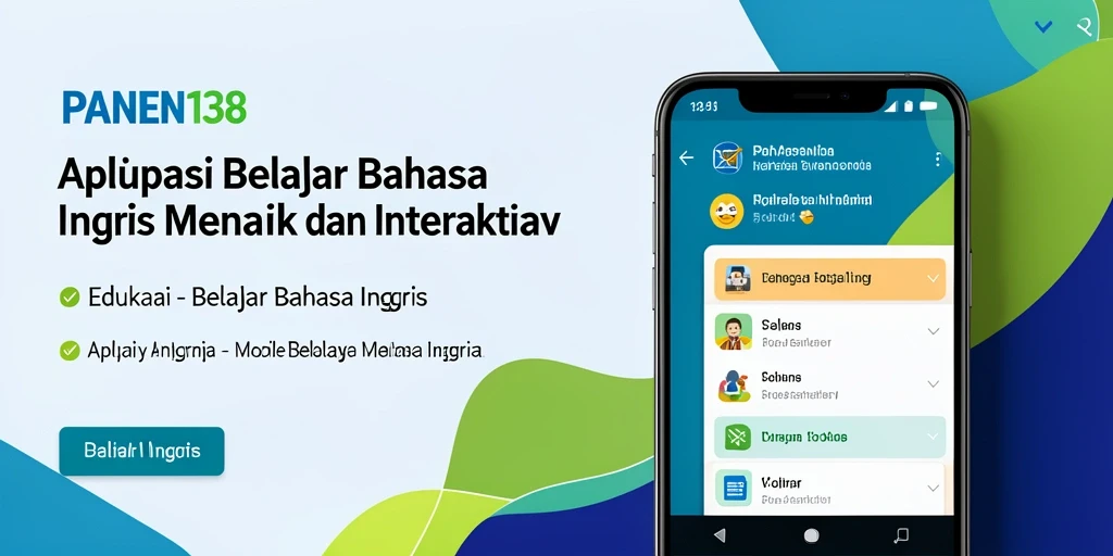 Antarmuka interaktif PANEN138 untuk belajar Bahasa Inggris.