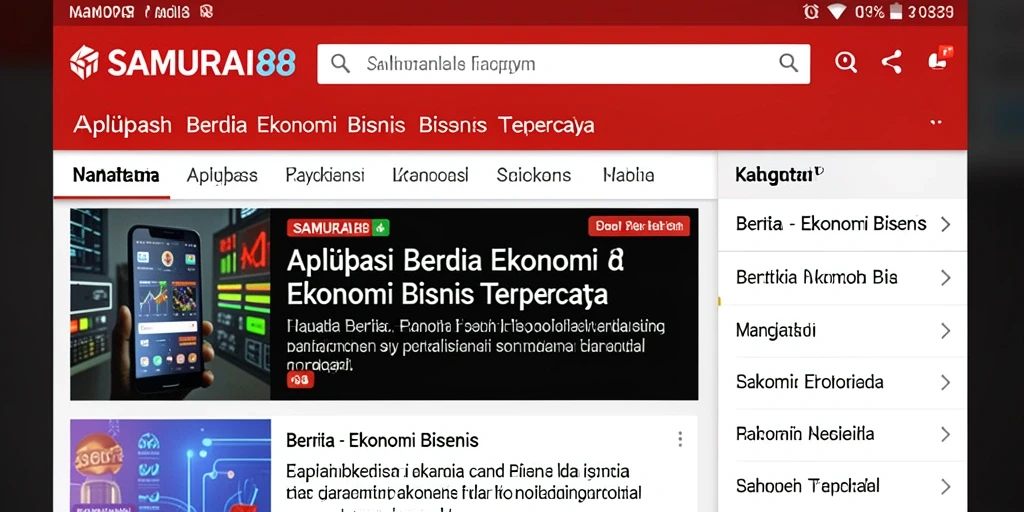 Antarmuka modern dan informatif dari aplikasi SAMURAI88.